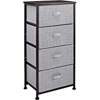 Amazon Basics Unidad de almacenamiento- de tela- con 4 cajones- para armario- color bronce